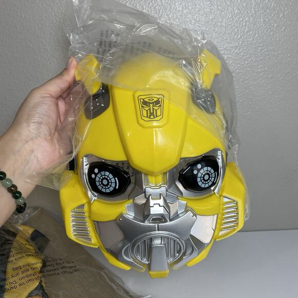 Transformers Bumblebee Costume Boys Sz S 4-6 Padded Jumpsuit Mask Yellow Muscles - Picture 2 of 7